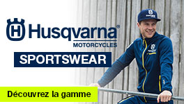 Tous le sportswear HUSQVARNA Motorcycles est disponible. Sweat, tshirt, veste, ...