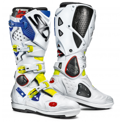 Bottes SIDI CROSSFIRE 2 SRS - Jaune fluo / Blanc / Bleu