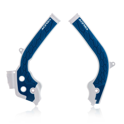 Protections de cadre ACERBIS X-GRIP - KTM/HVA SX/TC '16/17 EXC/TE '17 - Blanc / Bleu