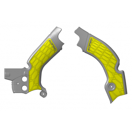 Protections de cadre ACERBIS X-GRIP - SUZUKI RMZ450 '08/17 - Gris / Jaune