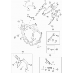 Cadre et boucle arrière HUSQVARNA 250/300 TE 2017