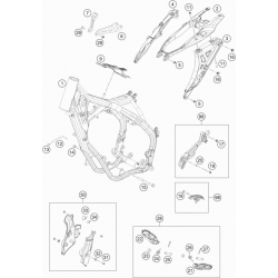 Cadre et boucle arrière HUSQVARNA 125 TC 2017