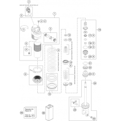 Amortisseur détaillé HUSQVARNA 125 TC 2016