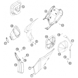 Filtre a air et boîte a air HUSABERG 125/250/300 TE 2011/2012