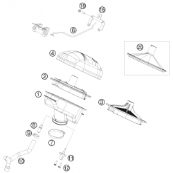 Filtre a air et boîte a air HUSABERG 390/450 FE 2010-2012