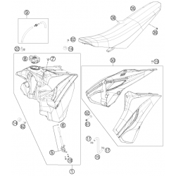 Réservoir, selle et ouïes HUSABERG 125/250/300 TE 2013