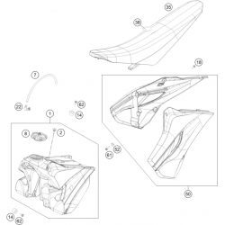 Réservoir, selle et ouïes HUSQVARNA 250/350/450 FC 2014