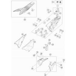 Réservoir, selle et ouïes HUSQVARNA 701 ENDURO 2017