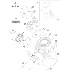 Cylindre et culasse HUSQVARNA 85 TC 17/14 19/16 2014-2017