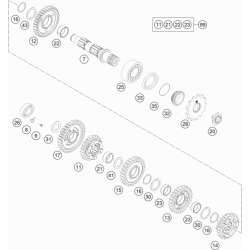 Boîte de vitesse - arbre secondaire HUSQVARNA 250 FE 2017