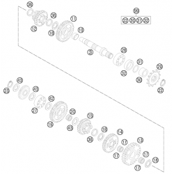 Boîte de vitesse - arbre secondaire HUSQVARNA 85 TC 17/14 19/16 2014-2017