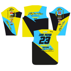 Maillot personnalisé ATOMIC MOTO DATA17 - Bleu / Jaune fluo