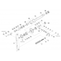 Commande de valves et pompe a eau BETA 250/300 RR/RACING 2T 2013/2014