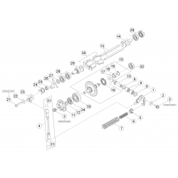 Commande de valves et pompe a eau BETA 250/300 RR/RACING 2T 2015