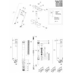 Fourche RACING et tés de fourche BETA ENDURO RR / RACING 2T RACING 2014