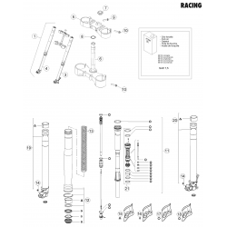 Fourche RACING et tés de fourche BETA 350 RR 4T EFI RACING 2015