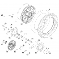 Roue arrière BETA 350 RR 4T RACING 2014