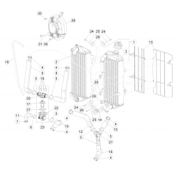 Radiateur et durites BETA ENDURO X-TRAINER 2T 2016/2017