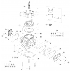 Cylindre et piston BETA 300 X-TRAINER 2T 2015/2016
