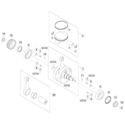 Vilebrequin et piston BETA 450/520 RR 4T 2010