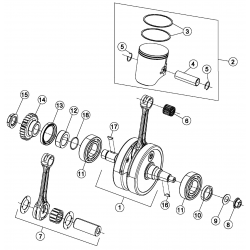 Vilebrequin et piston BETA 250/300 RR 2T 2013