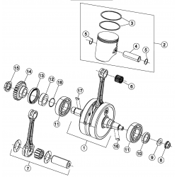 Vilebrequin et piston BETA 250/300 RR/RACING 2T 2014