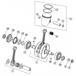 Vilebrequin et piston BETA 250/300 RR/RACING 2T 2015