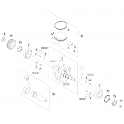 Vilebrequin et piston BETA RR/RACING 4T 2013/2014