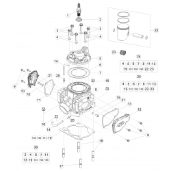 Cylindre et piston BETA 250/300 RR/RACING 2T 2016