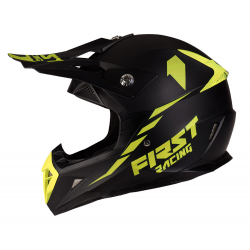 Casque enfant KOBALT 2 FIRST RACING - Noir / Jaune fluo