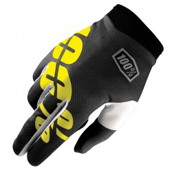 Gants 100% ITRACK - Noir / Jaune fluo