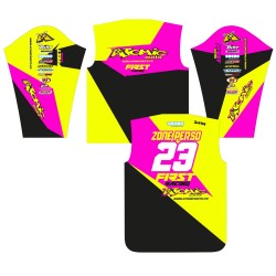 Maillot personnalisé ATOMIC MOTO DATA17 - Rose / Jaune fluo