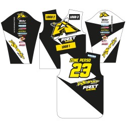 Maillot personnalisé ATOMIC MOTO BLAST17 - Blanc / Noir / Jaune