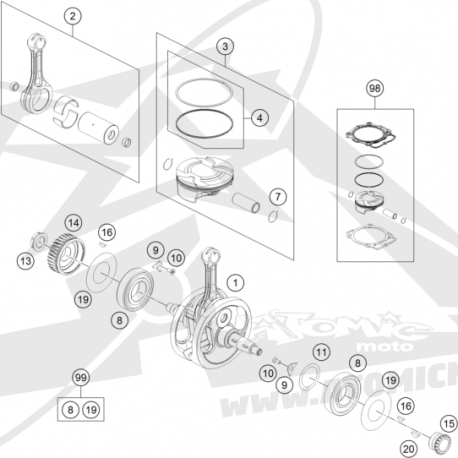 Piston et vilebrequin
