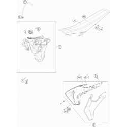 Réservoir, selle et ouïes HUSQVARNA ENDURO 4T 2018