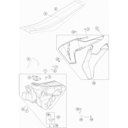 Réservoir, selle et ouïes HUSQVARNA 85 TC 17/14 19/16 2018