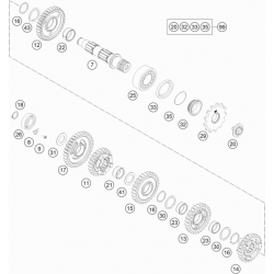 Boîte de vitesse - arbre secondaire HUSQVARNA 250 FE 2018