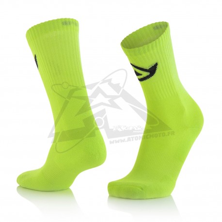 Chaussettes coton hautes ACERBIS - Jaune fluo