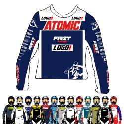 Maillot Atomic RIDE perso NOM + NUMERO + SPONSORS - 14 coloris au choix