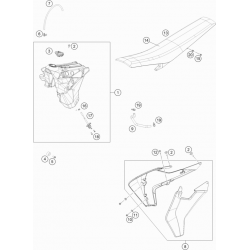 Réservoir, selle et plastiques latéraux