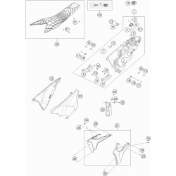 Réservoir, selle et plastiques latéraux