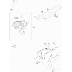 Réservoir, selle et plastiques latéraux