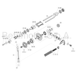 Commande de valves et pompe a eau BETA 250/300 RR/RACING 2T 2018