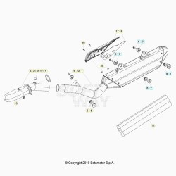 Collecteur et silencieux 4T BETA 350 RR 4T EFI 2020