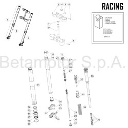 Fourche RACING et tés de fourche BETA ENDURO RR 2T RACING 2018