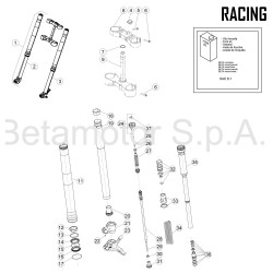 Fourche RACING et tés de fourche BETA ENDURO RR / RACING 4T EFI 2018
