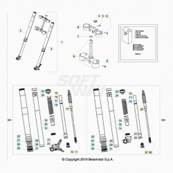 Fourche ZF et tés de fourche BETA 250 RR 2T 2020