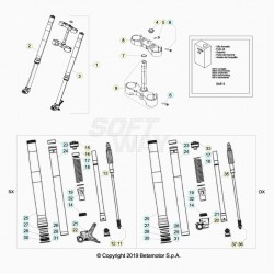 Fourche ZF et tés de fourche BETA 200 RR 2T 2020