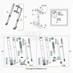 Fourche ZF et tés de fourche BETA 125 RR 2T 2020