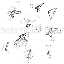 Garde-boue avant,ouies radiateur, plaque phare BETA ENDURO RR / RACING 2T 2018